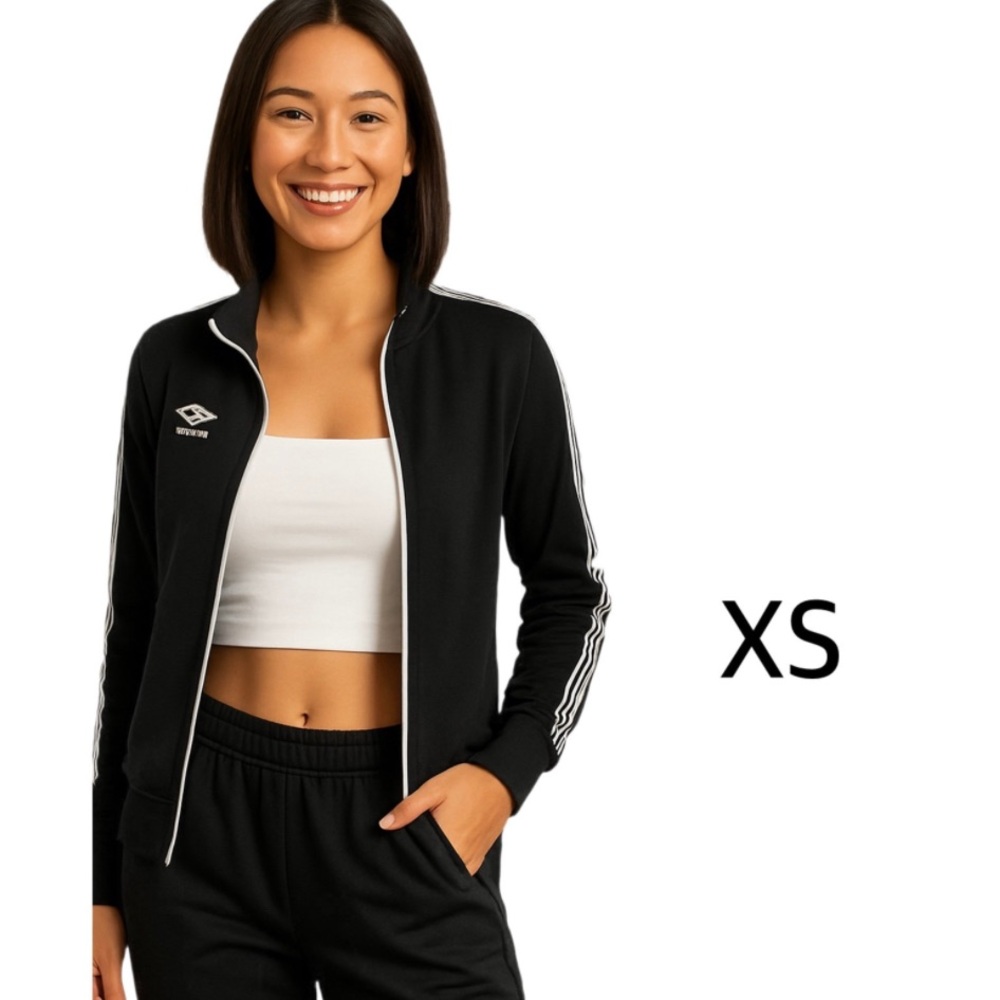 Umbro Black Track Jacket with White Trim Size XS